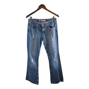 Vintage 90's Y2K 00s Mudd flare Leg Low Rise distressed jeans Junior size 9